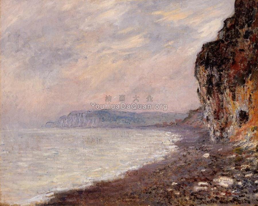 Cliff at Pourville in the Fog - 克劳德·莫奈